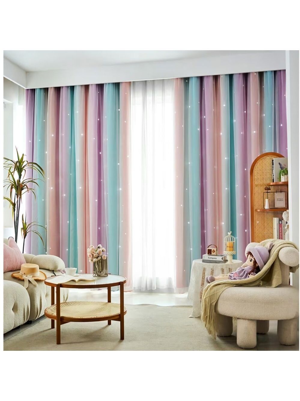 Pastel Striped Curtains